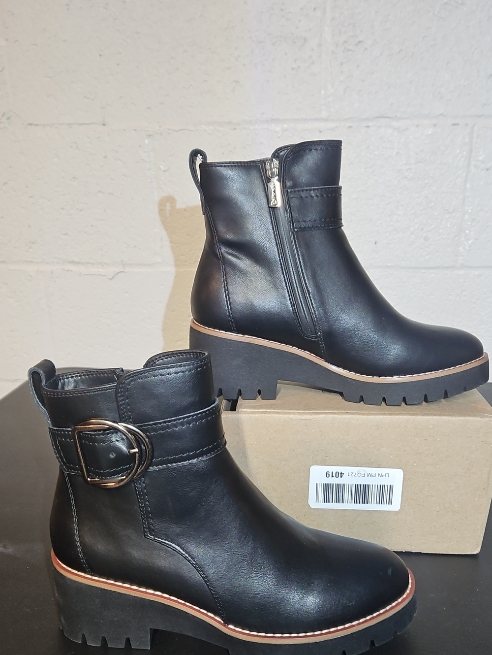 Blondo Black Ankle Booties with Buckle Detail